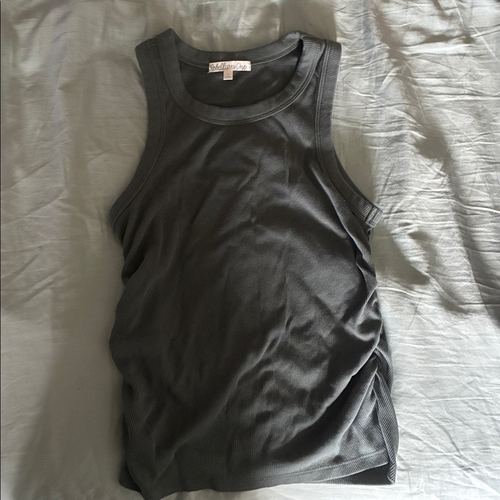 Rebellious One Charcoal Ribbed Top